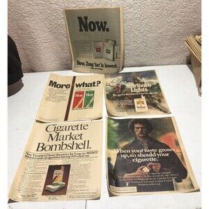 Tobacco Cigarette Newspaper Ad 1976 Marlboro, Now, More, Winston And Merit
